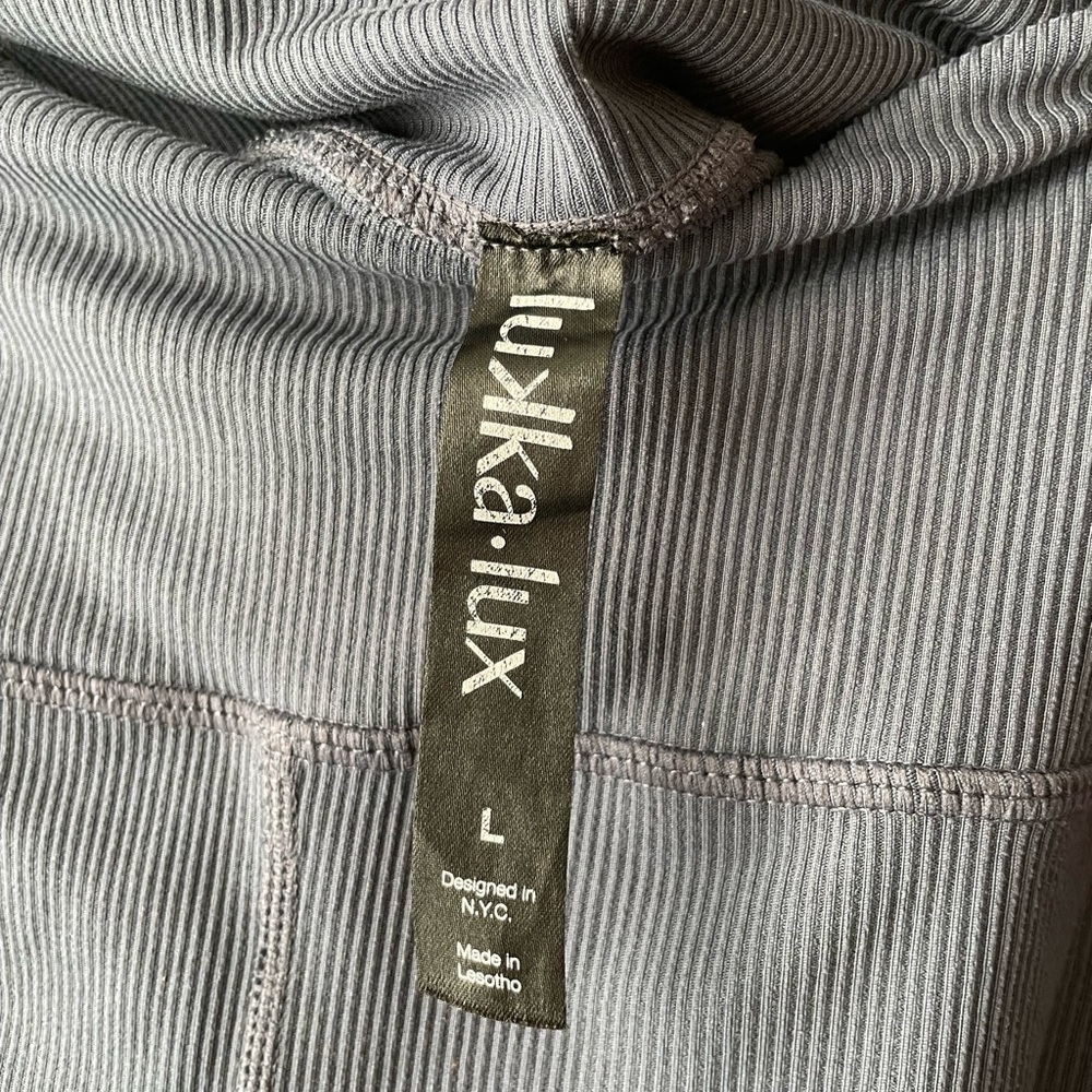 Lukka Lux Women’s Blue Ribbed Leggings Size Large Boutique Thick Athletic - Picture 5 of 5